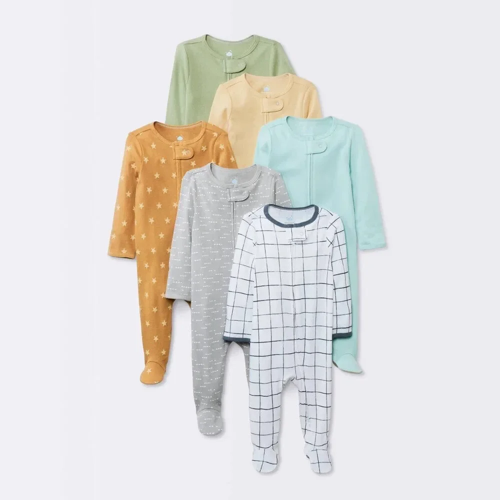 Baby Boys' 6pk Cotton Sleep N' Play - Cloud Island™ Yellow 6-9M